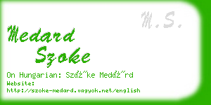 medard szoke business card